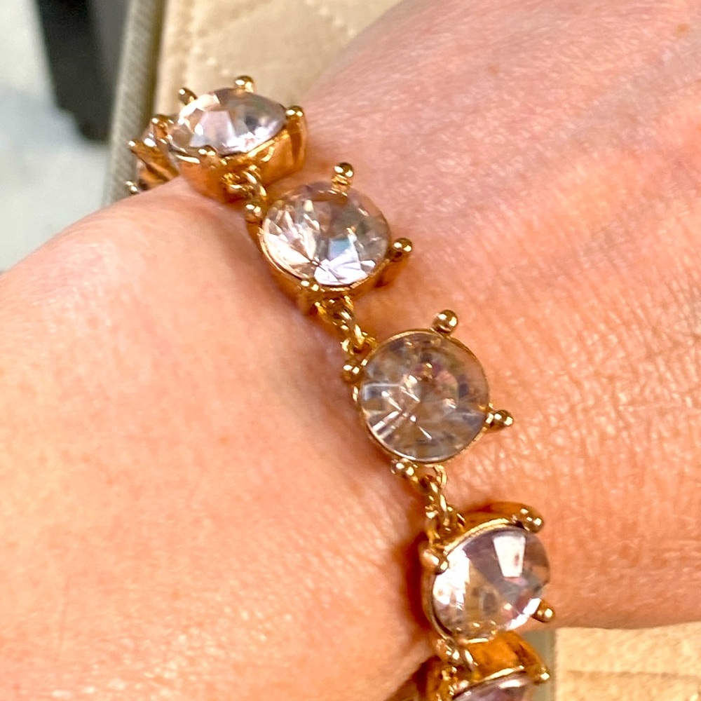 Dazzling faux pink diamond tennis bracelet